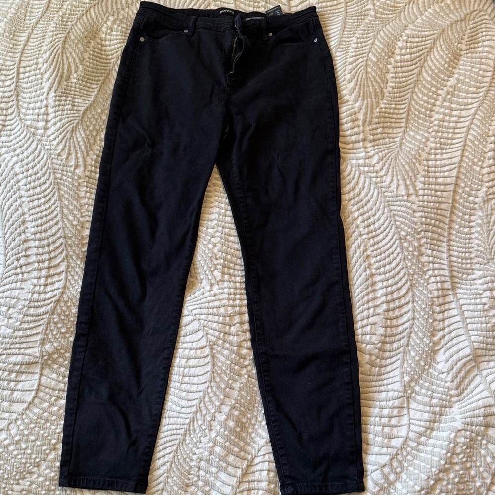 Stretchy Straight Leg Black Jeans